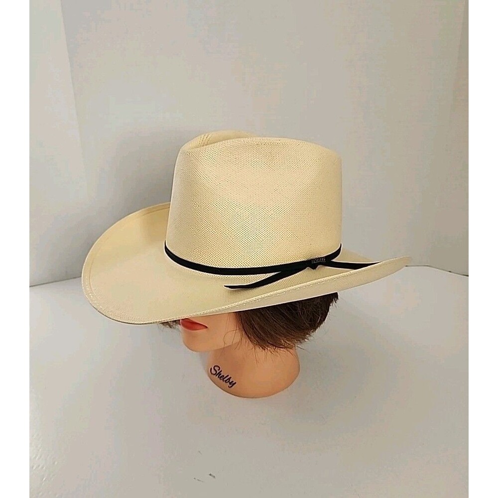 Vtg Resistol 7 1/4 Self-Conforming Western Cowboy Straw Hat Shantung Panama 4X